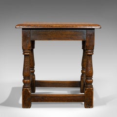 Antique Tea Table, English, Oak, Joint Stool, Coffee, Victorian, circa 1900