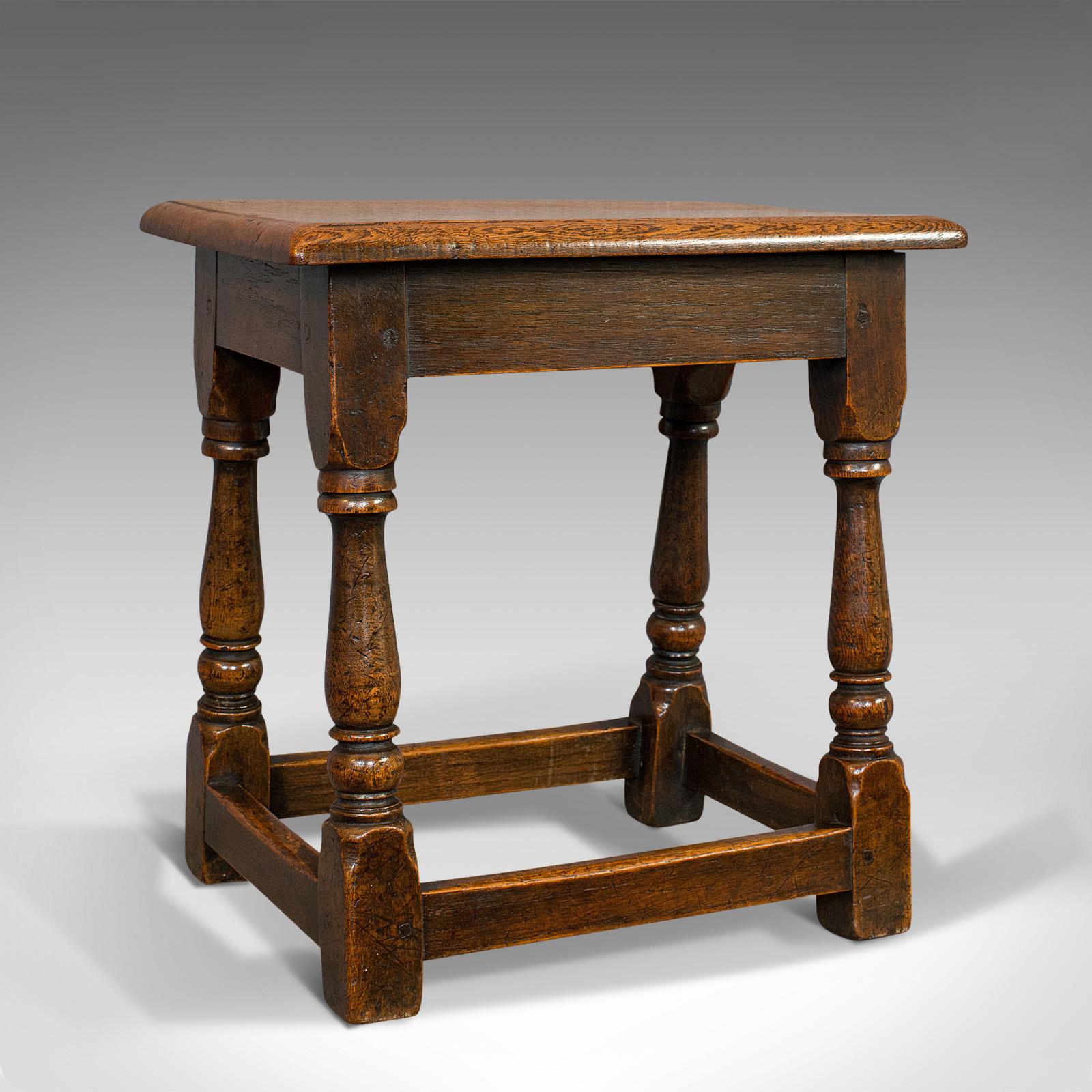 Antique Tea Table, English, Oak, Joint Stool, Coffee, Victorian, circa 1900 In Good Condition In Hele, Devon, GB