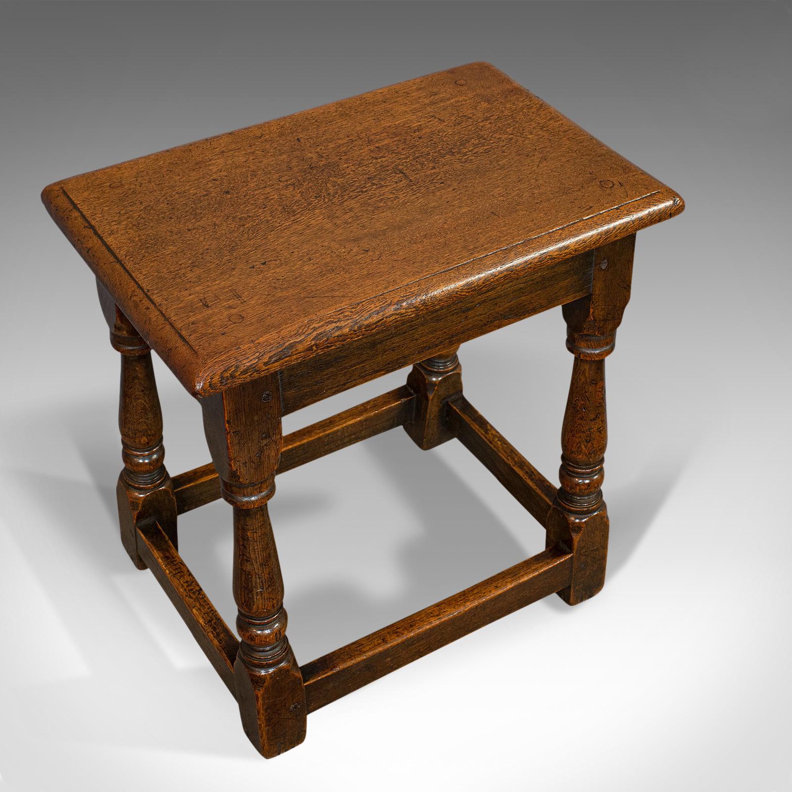19th Century Antique Tea Table, English, Oak, Joint Stool, Coffee, Victorian, circa 1900