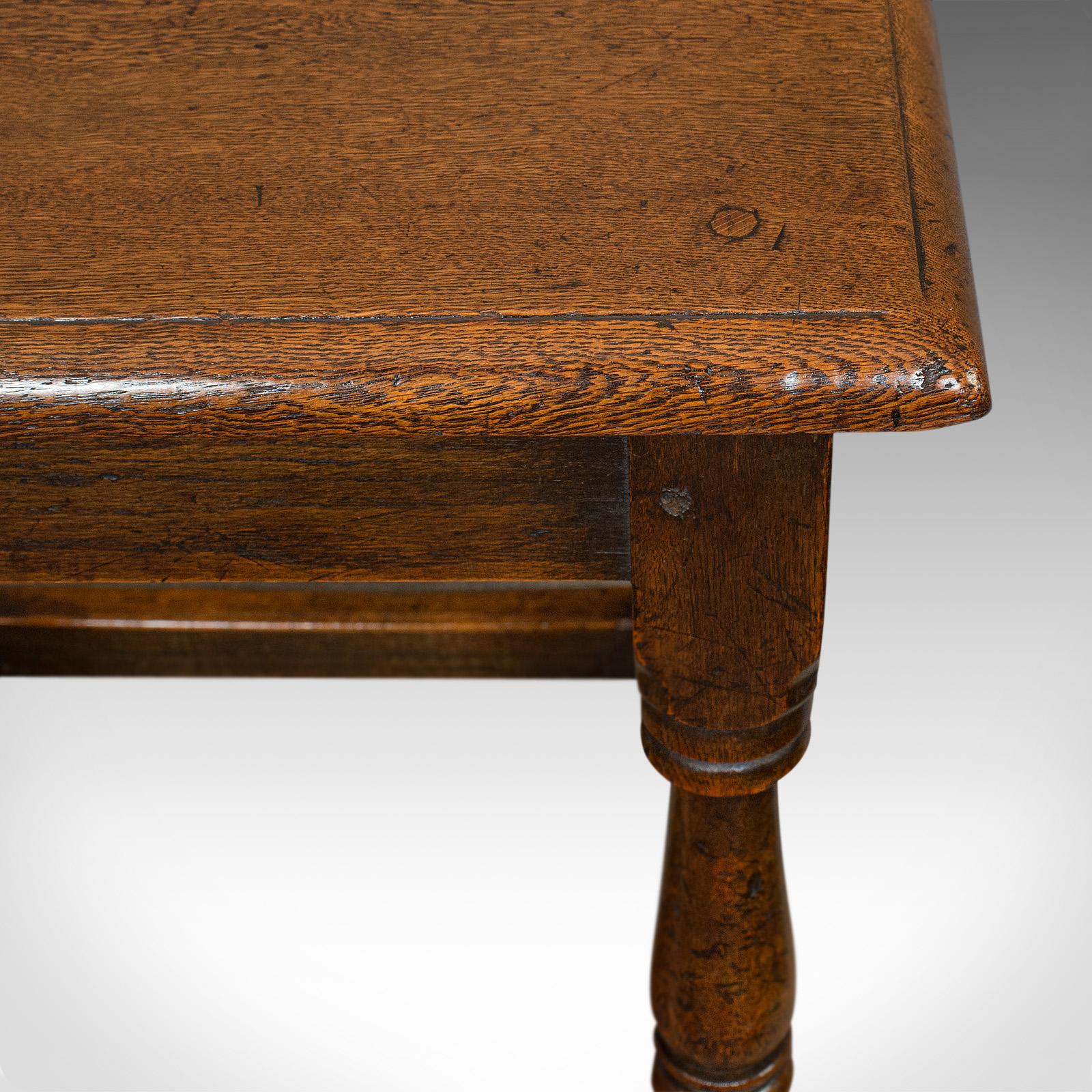 Antique Tea Table, English, Oak, Joint Stool, Coffee, Victorian, circa 1900 2