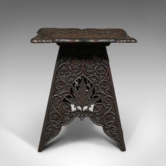 Antique Tea Table, Middle Eastern, Side, Wine, Lamp Stand, Victorian, circa 1900