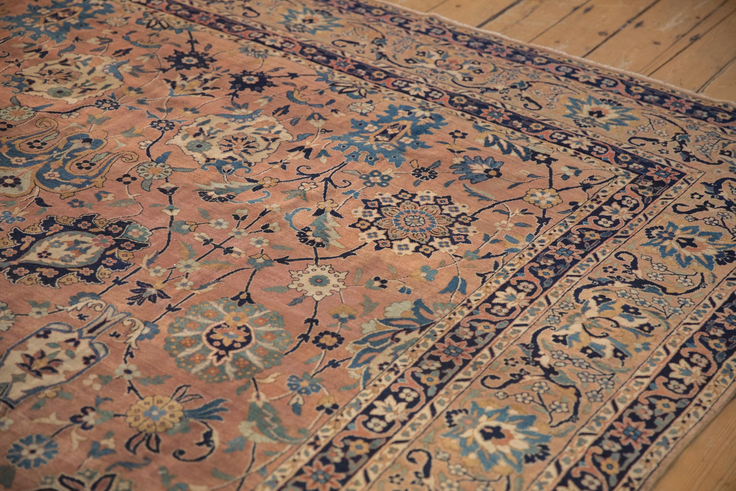 Wool Antique Tea Washed Kerman Carpet For Sale