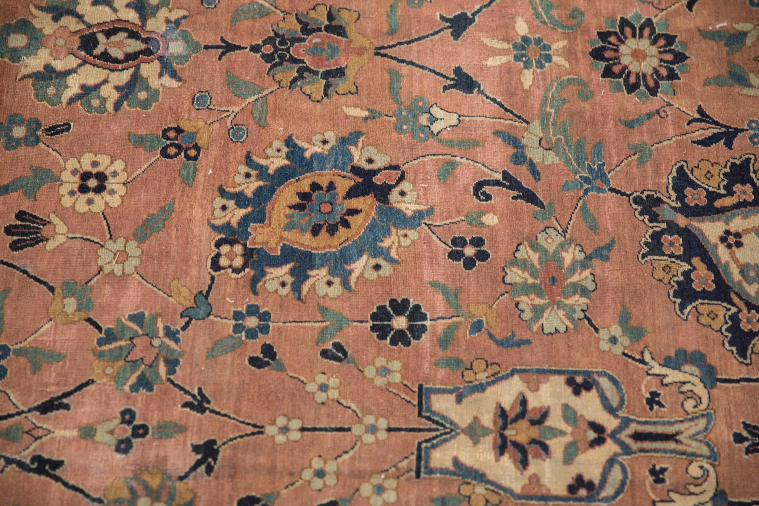 Antique Tea Washed Kerman Carpet For Sale 1