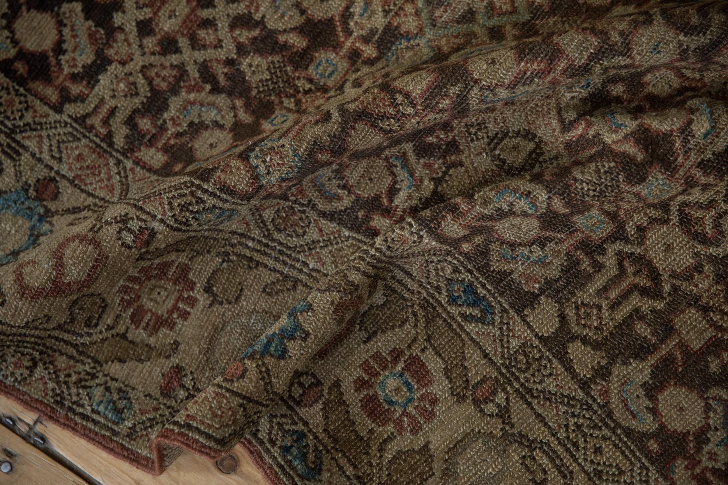 Antike Tee gewaschen Malayer Teppich Läufer im Angebot 3