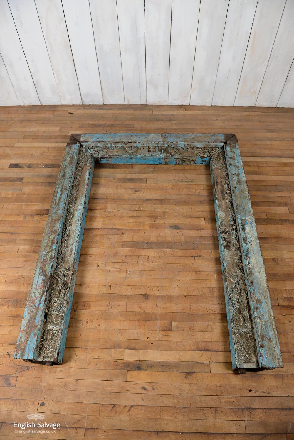 Asian Antique Teak and Iron Doors in Frame, 20th Century For Sale