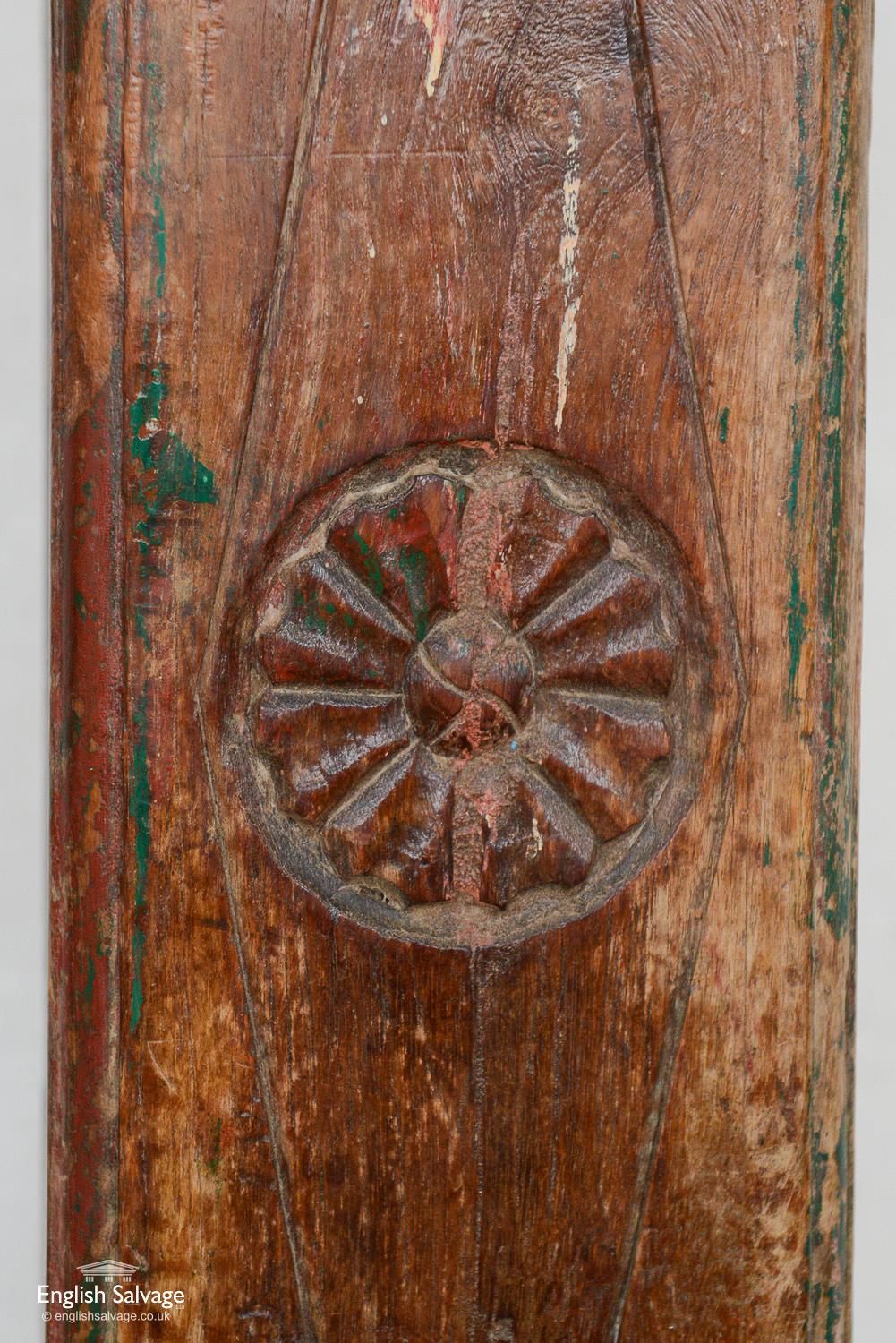 Antique Teak and Stone Wooden Pillar Set, 20th Century In Good Condition For Sale In London, GB