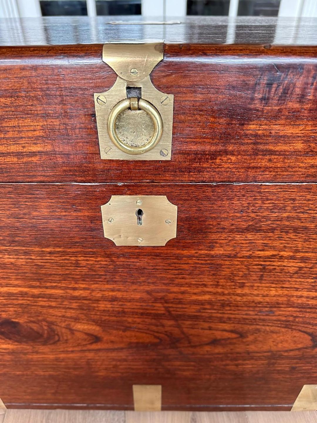 Antique teak colonial chest For Sale 1