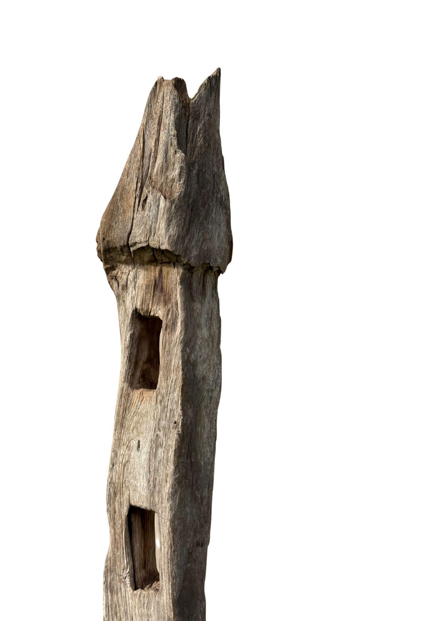 Antique Teak Fence Column from Java, Mounted on Metal Stand c.1900 For Sale 2