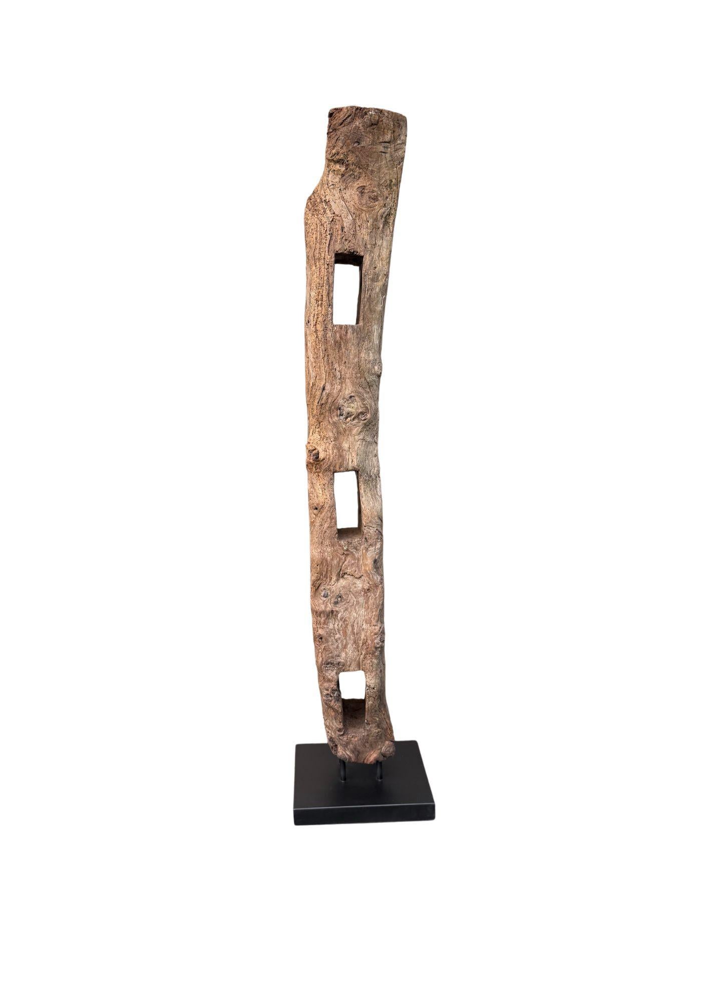 Antique Teak Fence Column from Java, Mounted on Metal Stand c.1900 For Sale 1