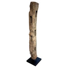 Antique Teak Fence Column from Java, Mounted on Metal Stand c.1900