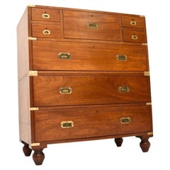 Antique Teak Military Campaign Chest of Drawers