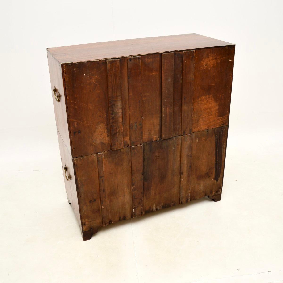Cassettiera antica in teak Campaigner in vendita 5