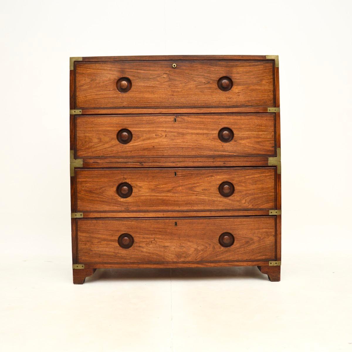 Cassettiera antica in teak Campaigner In condizioni buone in vendita a London, GB