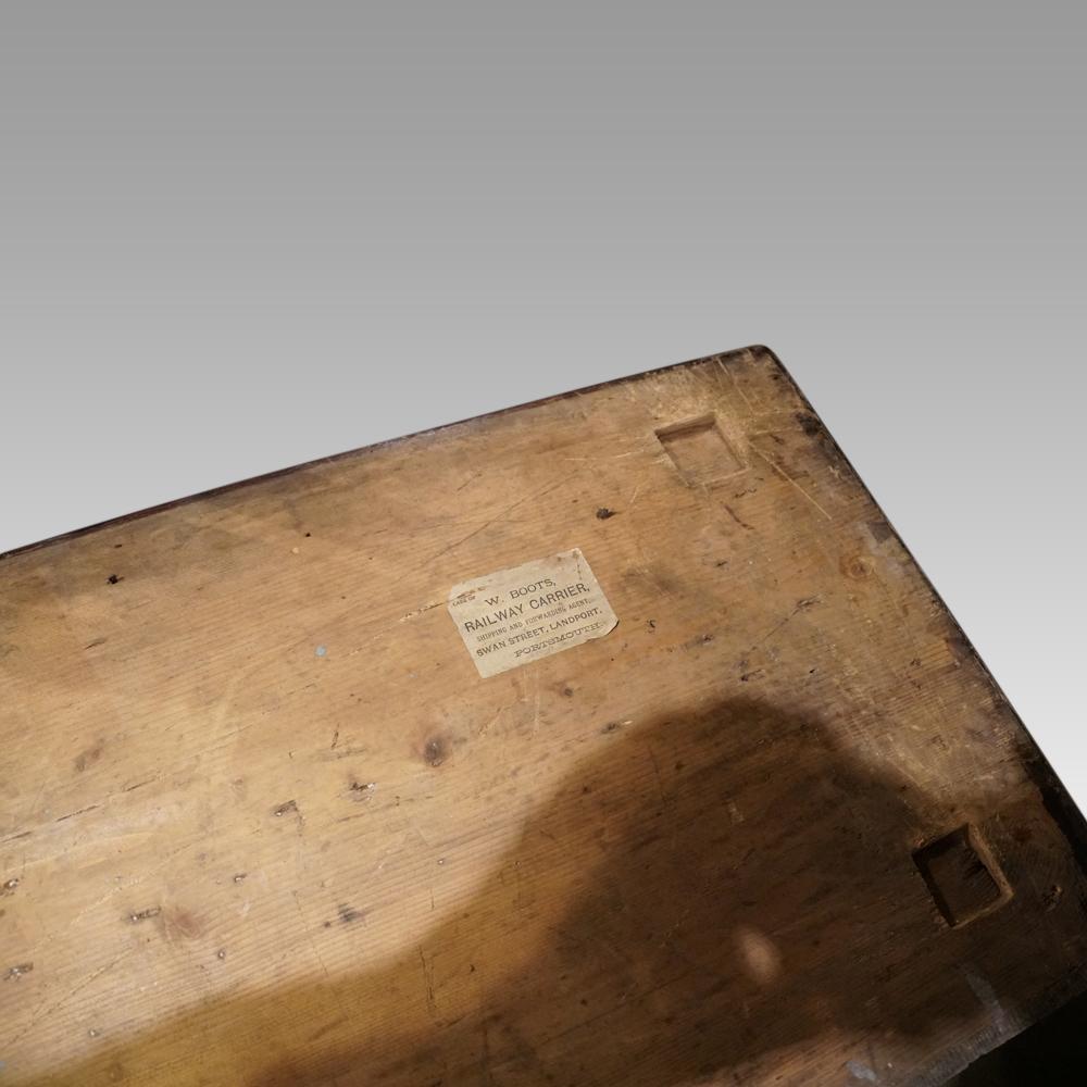 Antique teak military chest 4