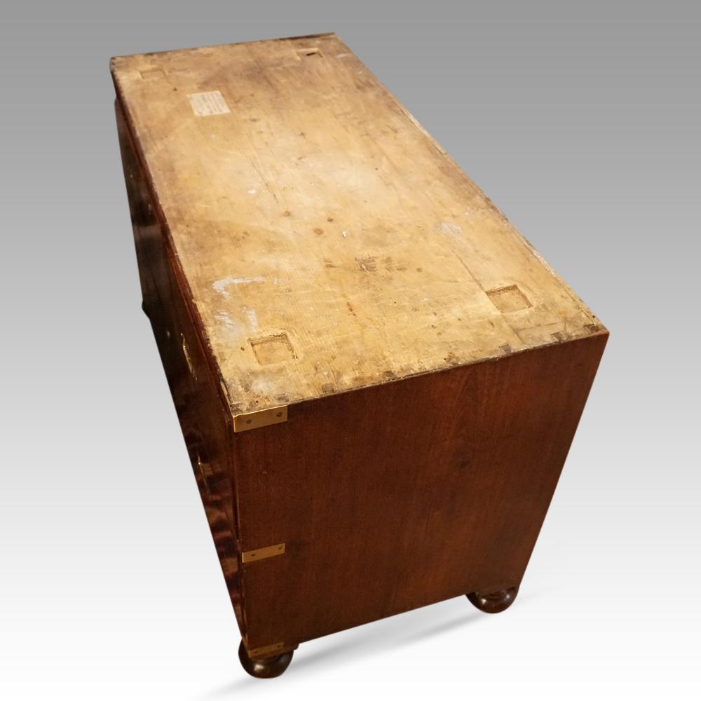 Antique teak military chest In Good Condition In Salisbury, GB