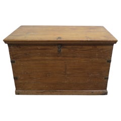 Antique Teak Travel Trunk with Removable Organization Tray
