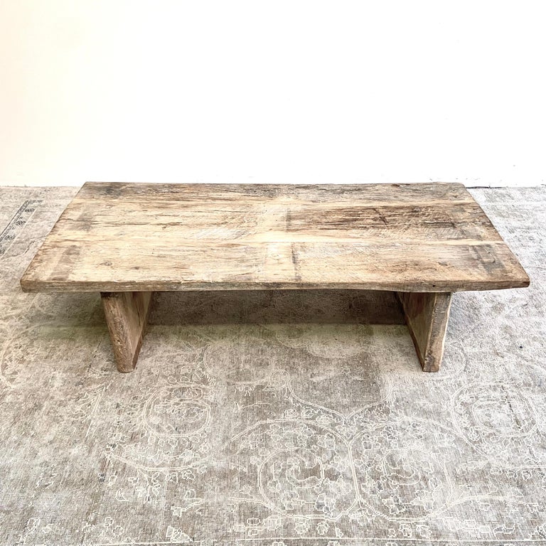 Antique Teak Wood Coffee Table Original Patina at 1stDibs