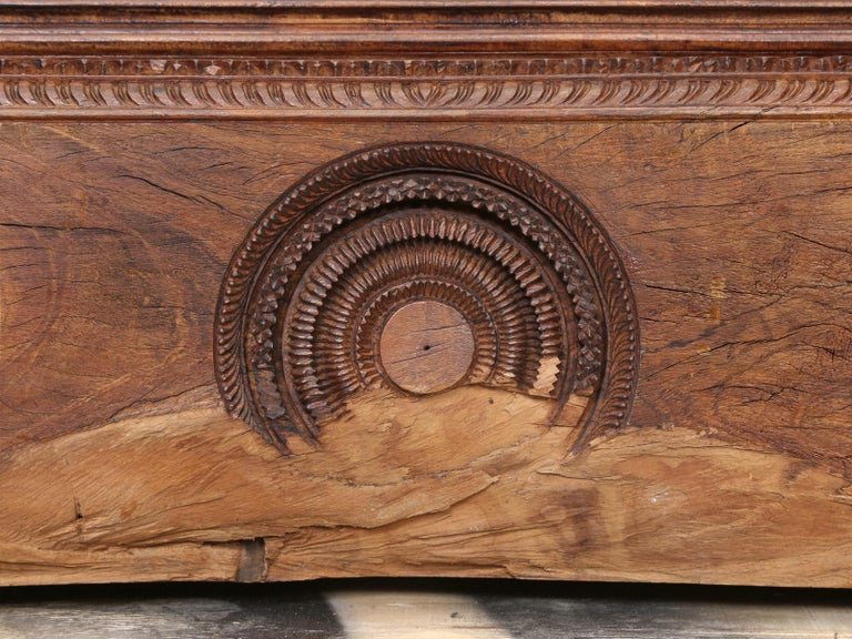 Antique Teak Wood Door Frame Imported from India with Exquisite Carving