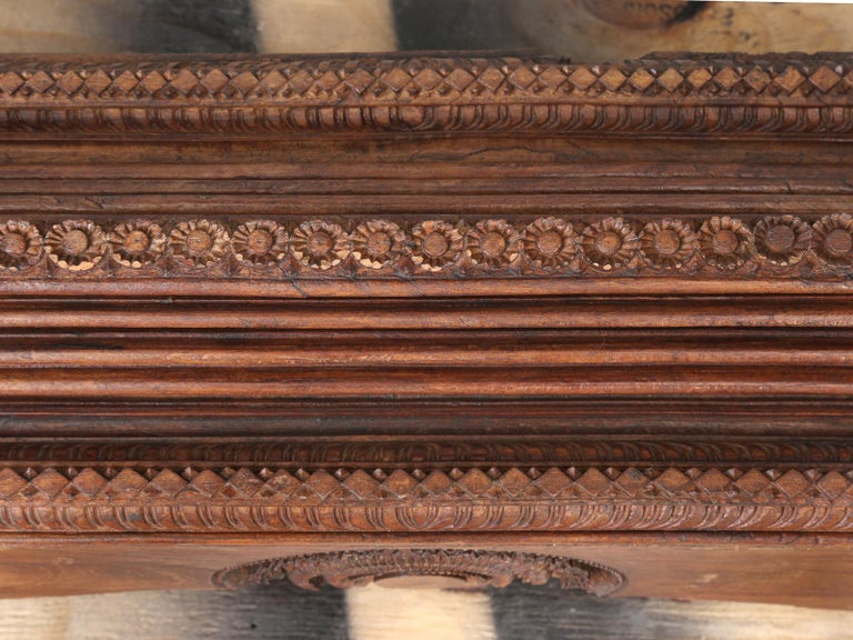 Antique Teak Wood Door Frame Imported from India with Exquisite Carving