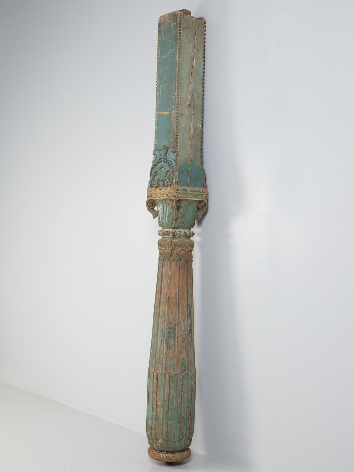 Anglo-Indian Antique Teakwood Column from India, circa 1800s