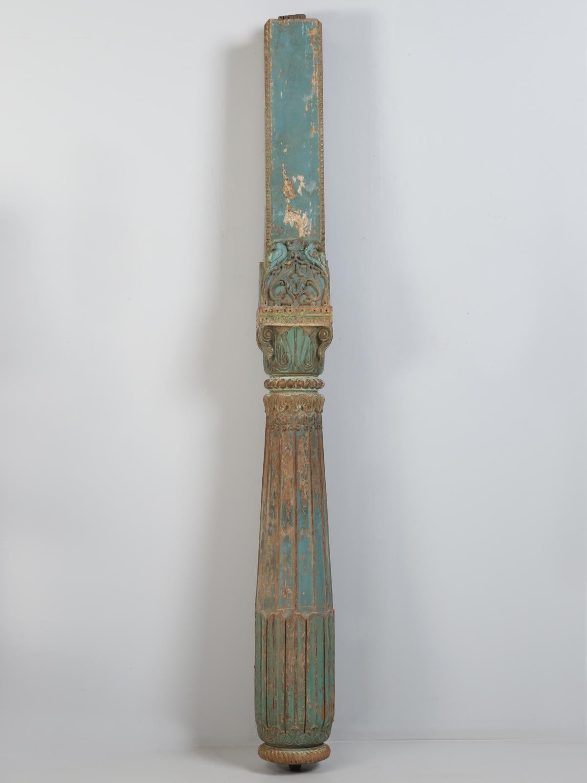 Indian Antique Teakwood Column from India, circa 1800s