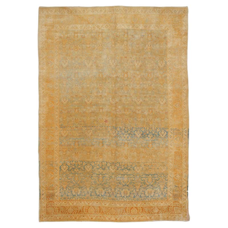 Antique Cotton Agra Rug with Tile Pattern For Sale at 1stDibs