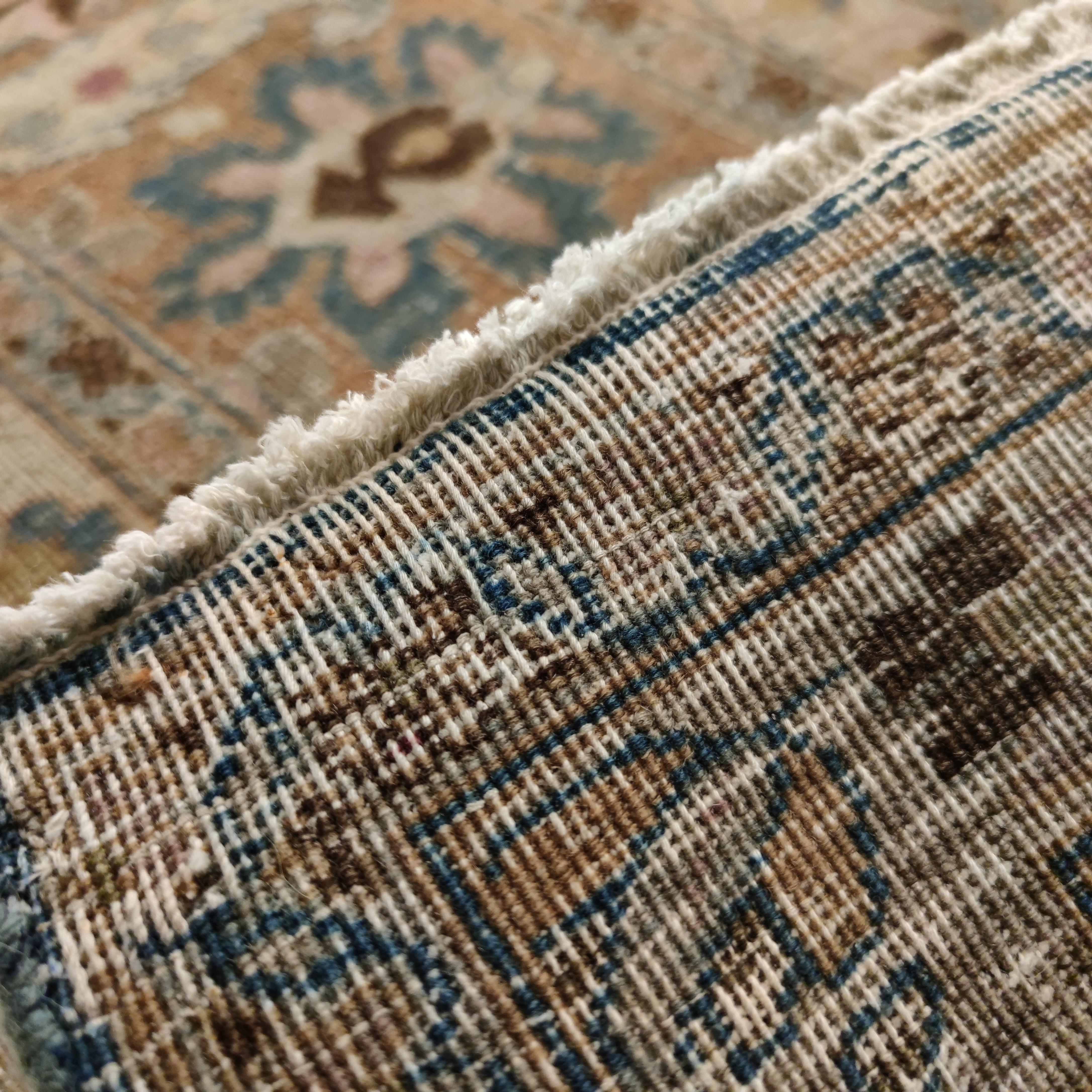 Alfombra khorassan antigua azul turquesa con dibujo integral a gran escala Lana en venta