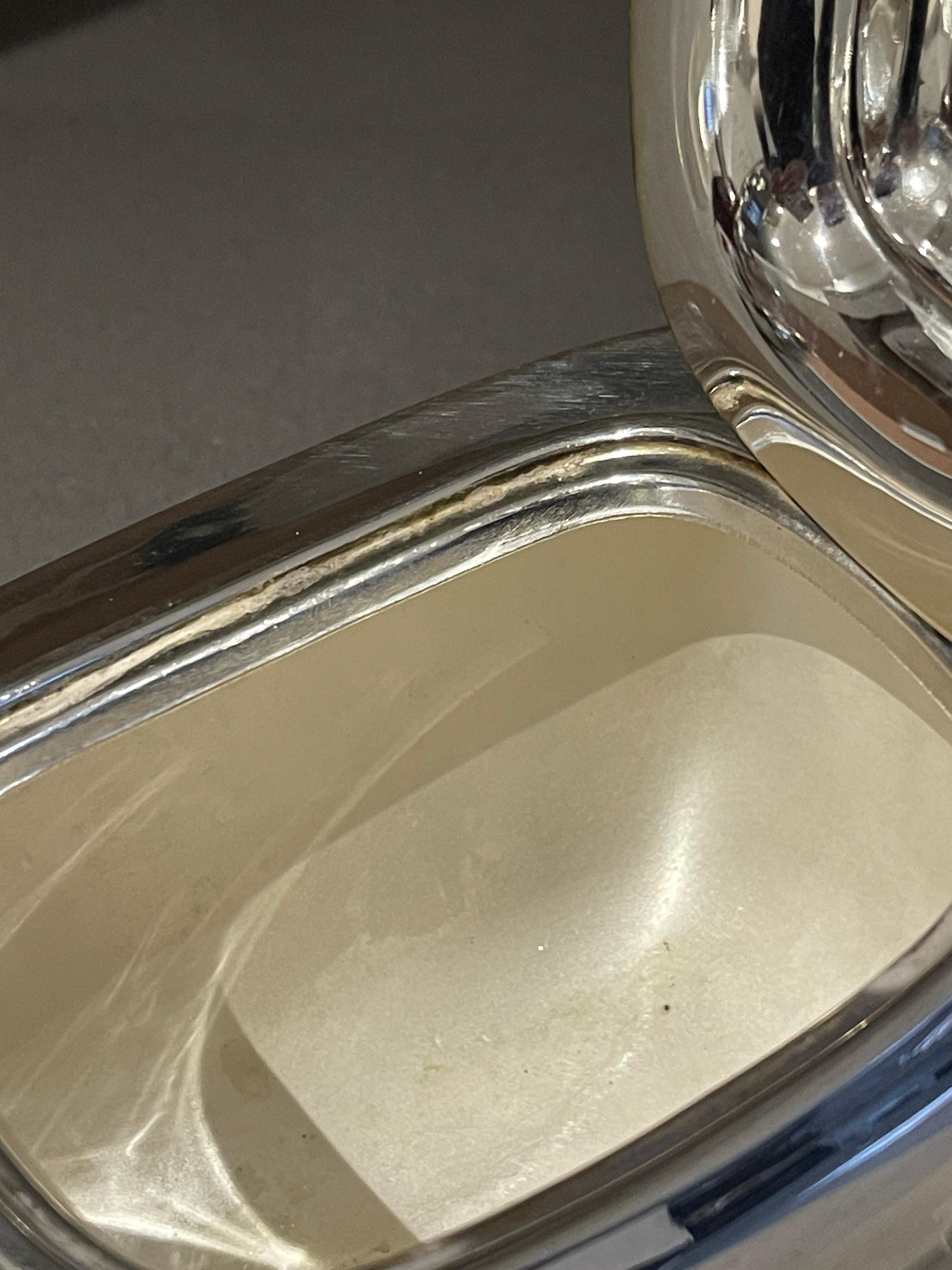 Antique Silver Teapot, Exclusive Art Deco English Mid-century Coffee Pot Pearled For Sale 5
