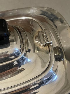 Antique Silver Teapot, Exclusive Art Deco English Mid-century Coffee Pot Pearled