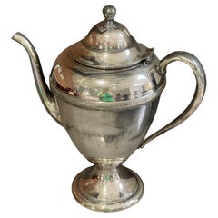 Antique Teapot, Exclusive Silver Rococo English Mid-century Coffee Pot
