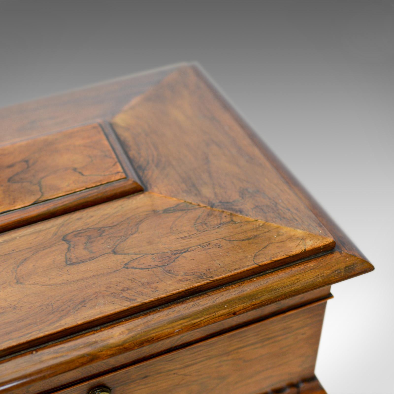 Antique Teapoy English William iv Rosewood Work Box, 19th Century, circa 1835 For Sale 1
