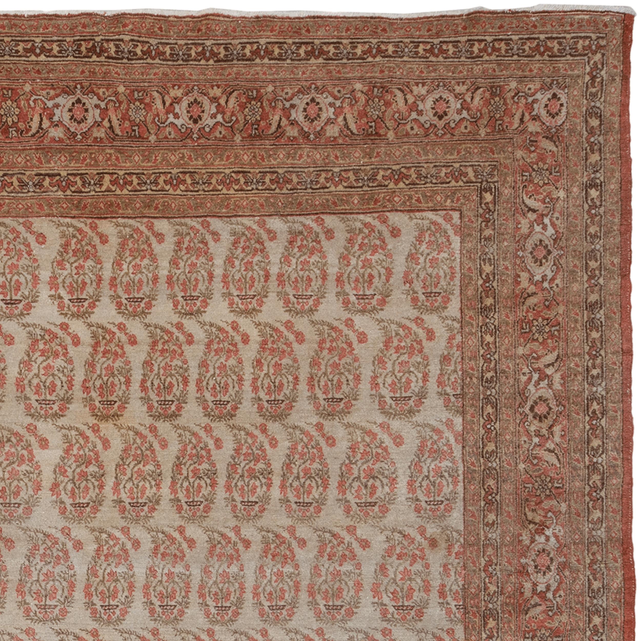 Noué à la main Tapis Tebriz ancien - Fin du 19e siècle