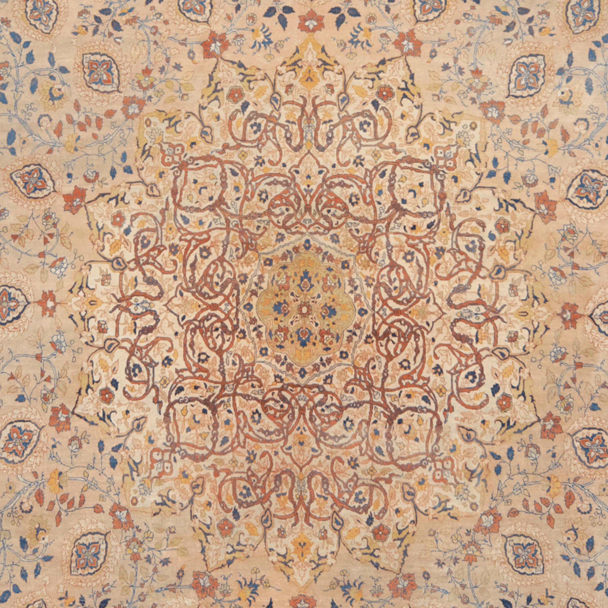 Persian Antique Tebriz Carpet - Late of 19th Century Antique Tebriz Carpet For Sale