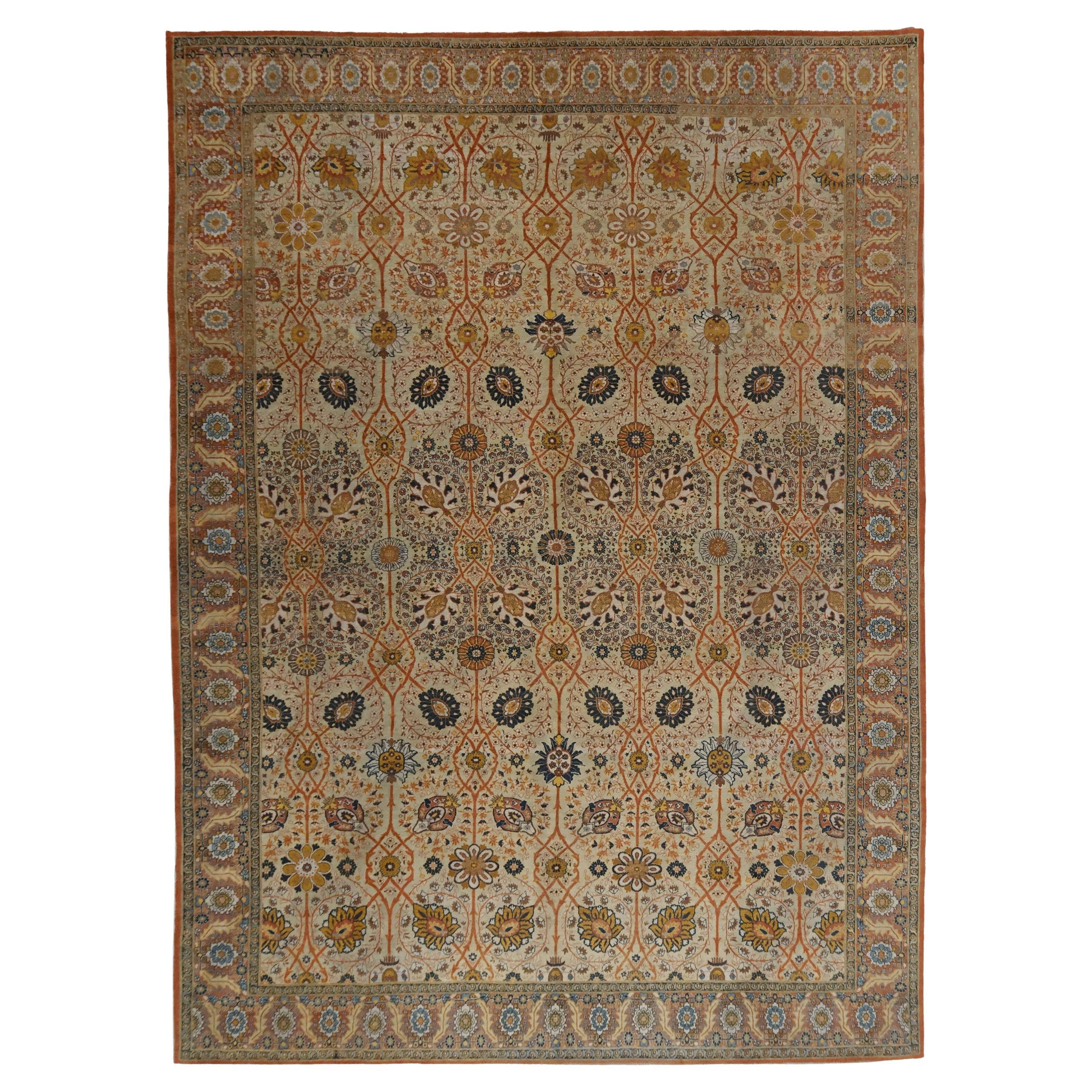 Antique Tebriz Carpet - Late of 19th Century Antique Tebriz Carpet