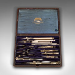 Antique Technical Drawing Set, Cartographer, Architect, Harling of London, 1900