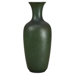 Antique Teco Arts & Crafts Dark Green Pottery Tall Vase C1920