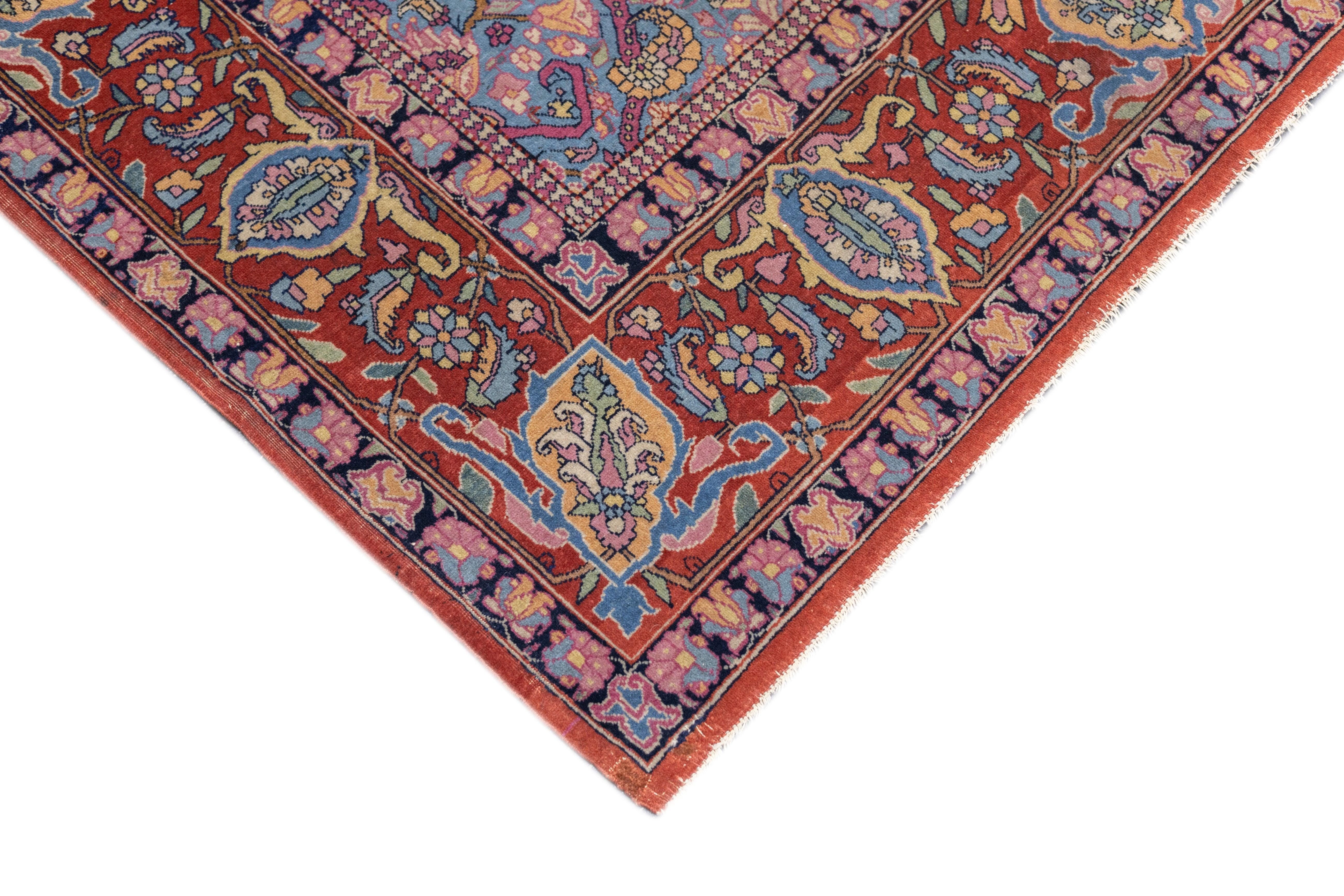 Persian Antique Tehran Rug 4'4'' x 6'9'' For Sale