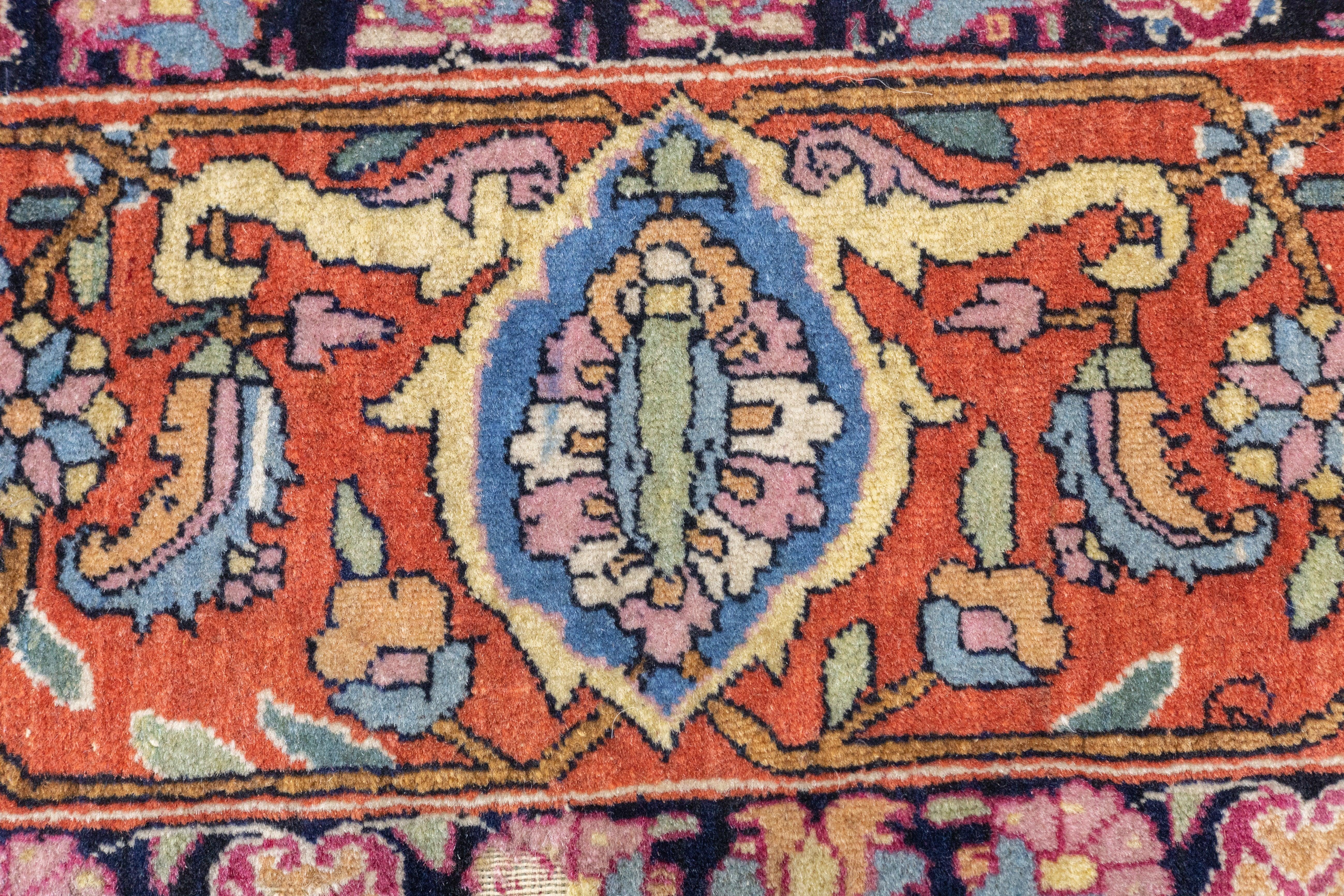 Wool Antique Tehran Rug 4'4'' x 6'9'' For Sale