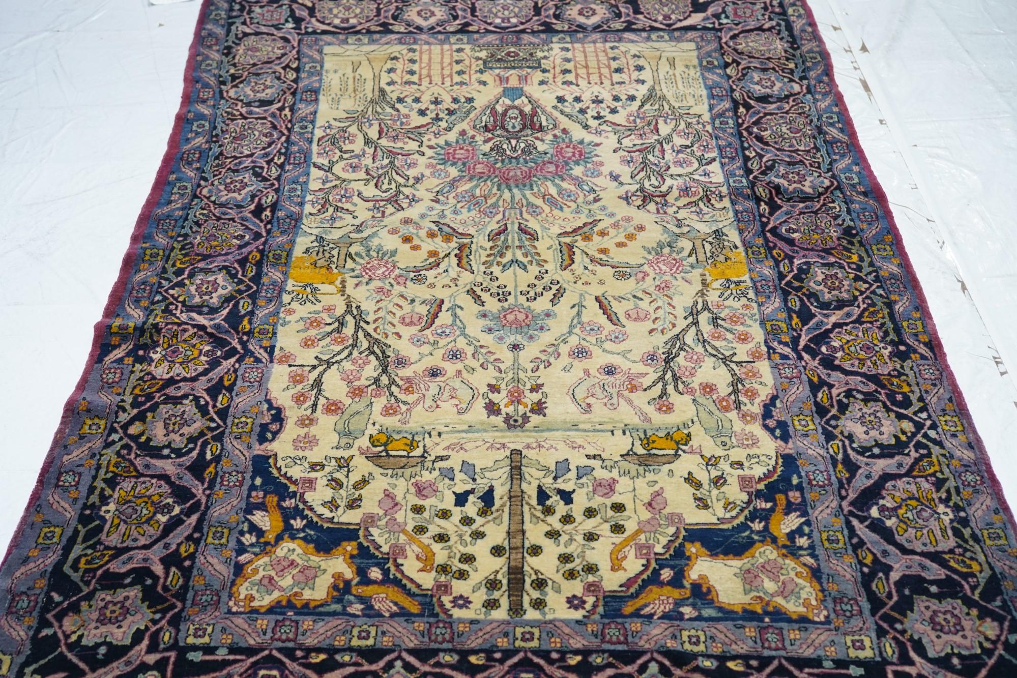 Antique Tehran Rug For Sale 1