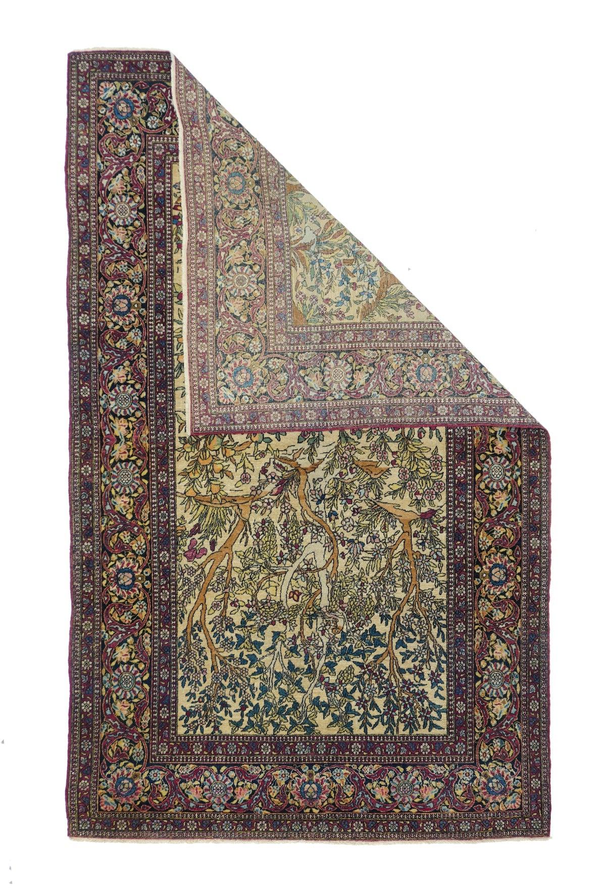 Antique Tehran Rug 4'4'' x 7'2''. 