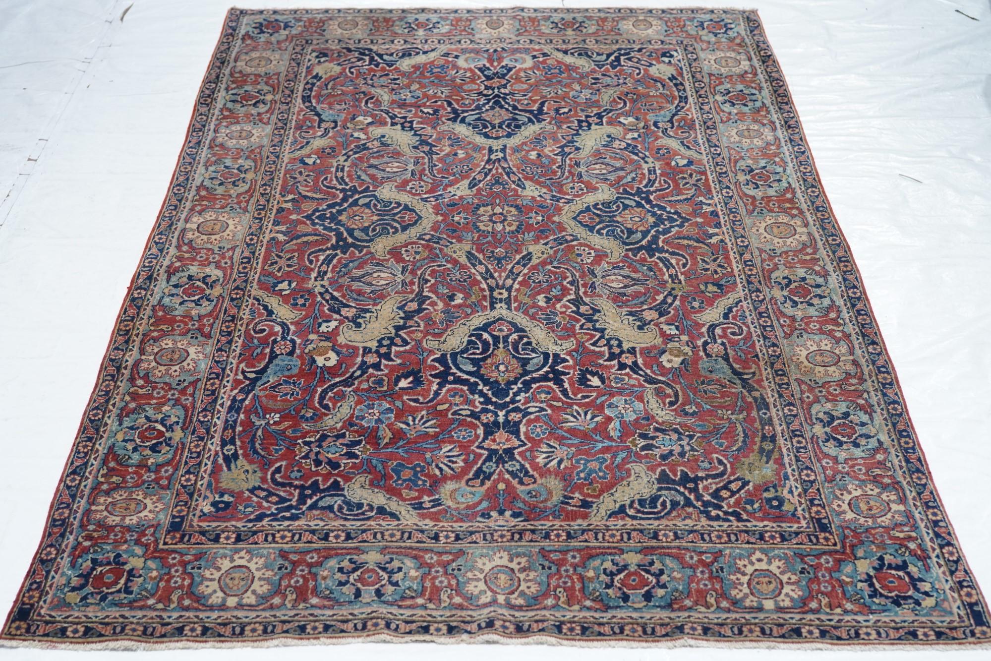 Antique Tehran Rug For Sale 2