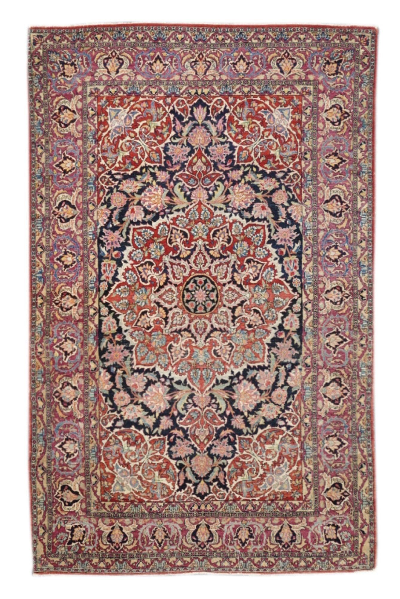 Antiker Teheran-Teppich 4'5'' x 7'4'' im Zustand „Hervorragend“ im Angebot in New York, NY