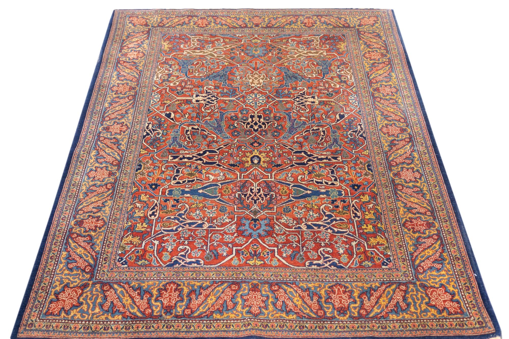 Antiker Teheran-Teppich 4'7'' x 6'10'' (20. Jahrhundert) im Angebot