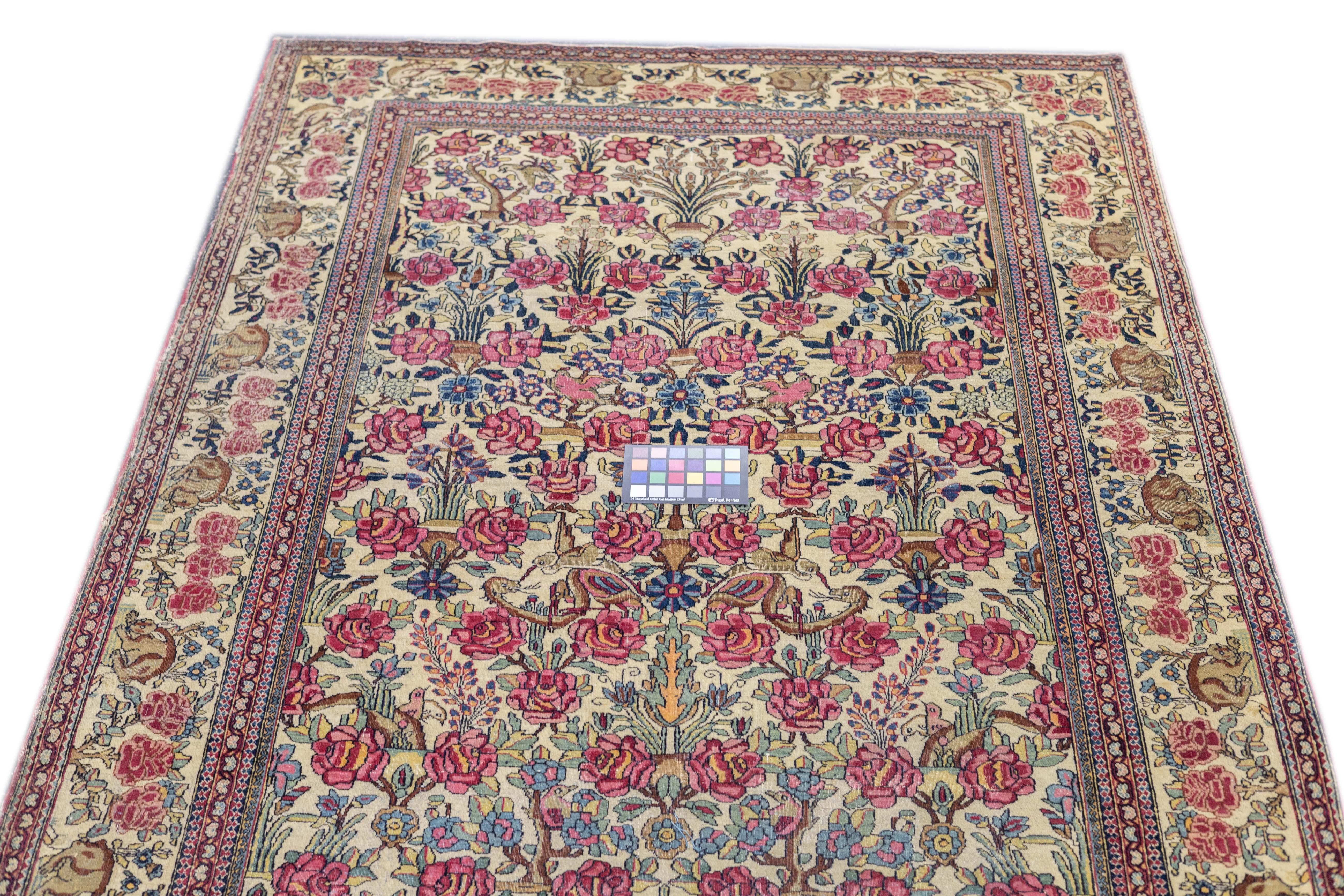 Antique Tehran Rug 4'7'' x 6'11'' For Sale 4