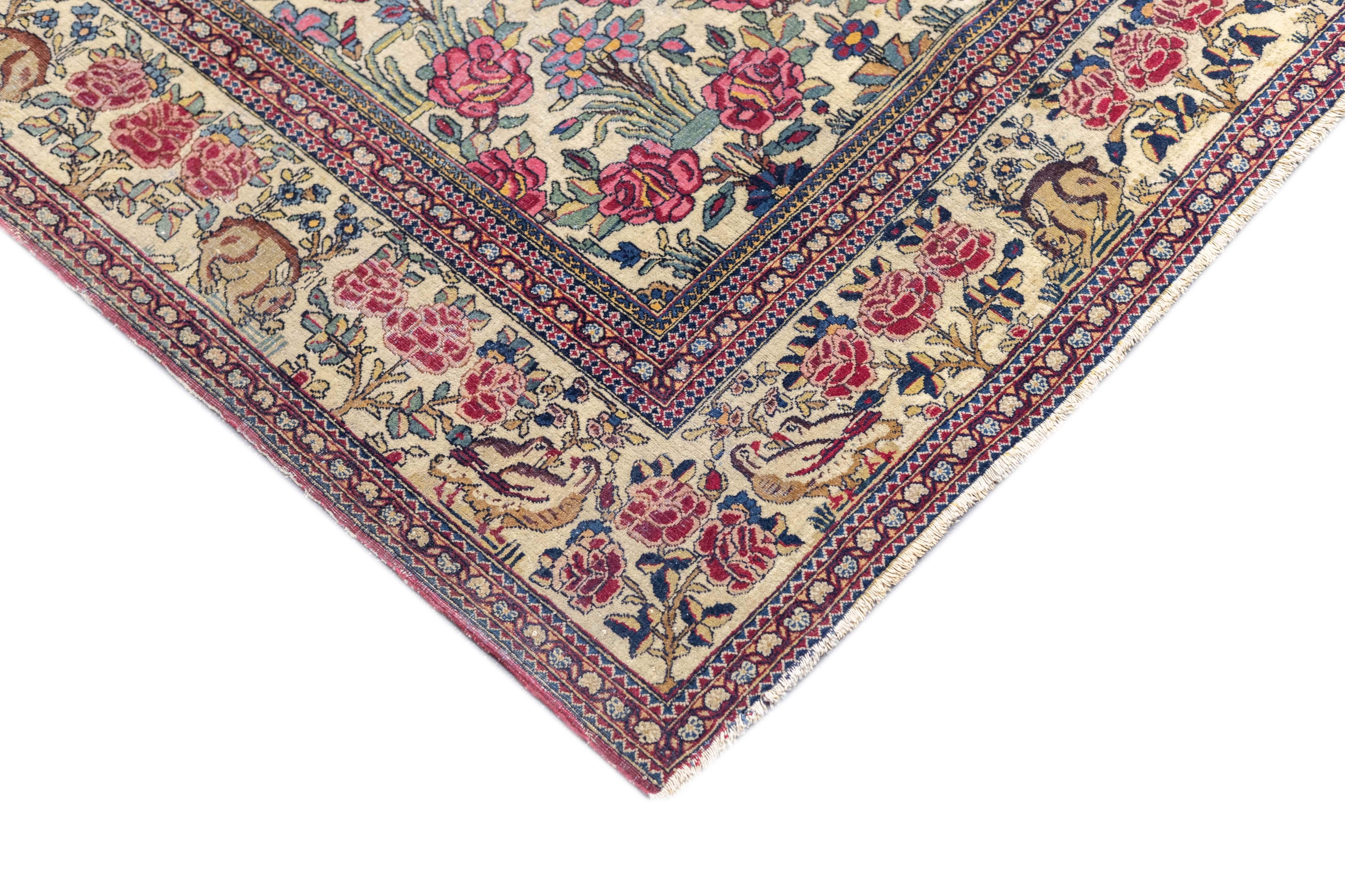 Persian Antique Tehran Rug 4'7'' x 6'11'' For Sale