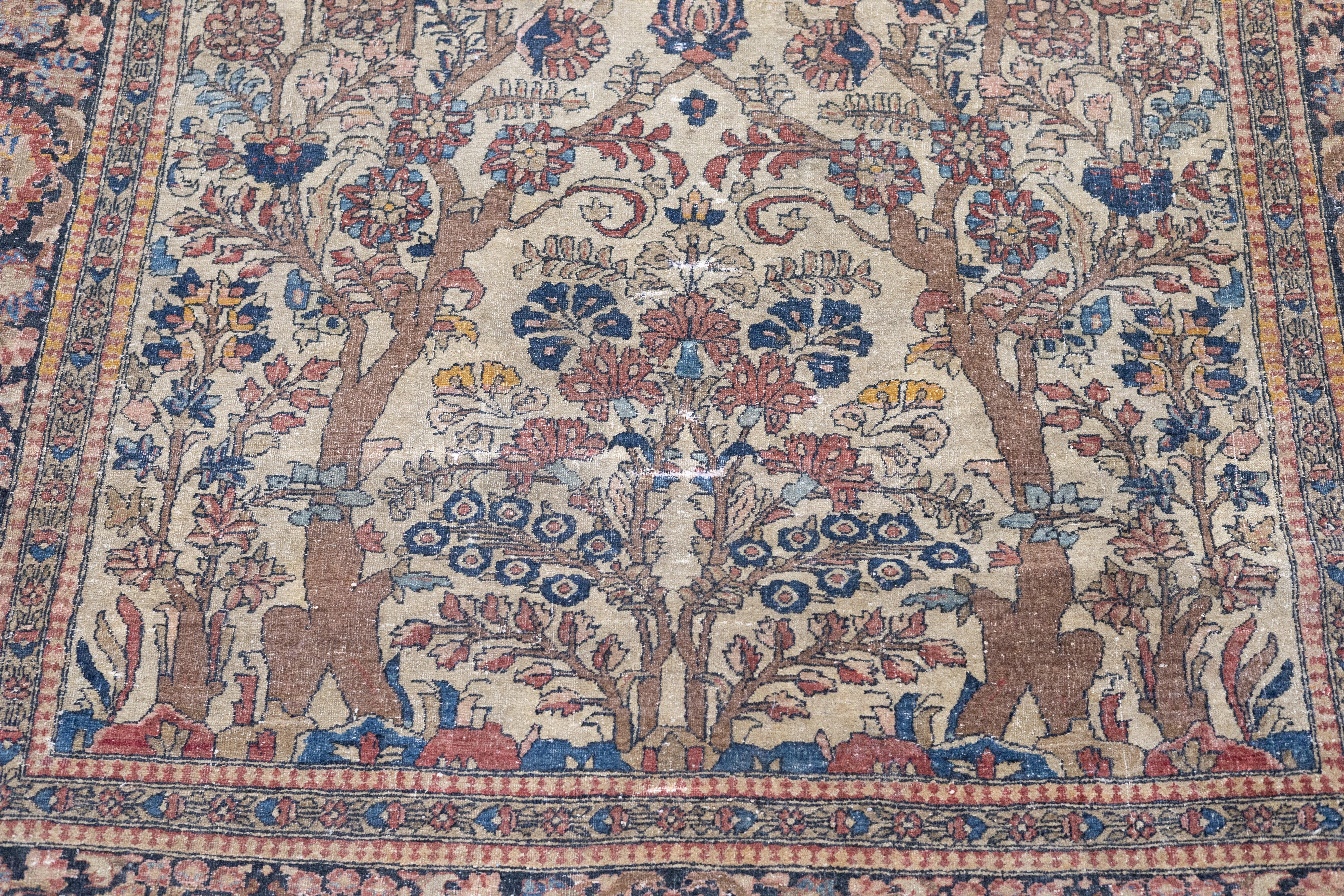 Antiker Teheran-Teppich 4'7'' x 7'3'' im Angebot 1