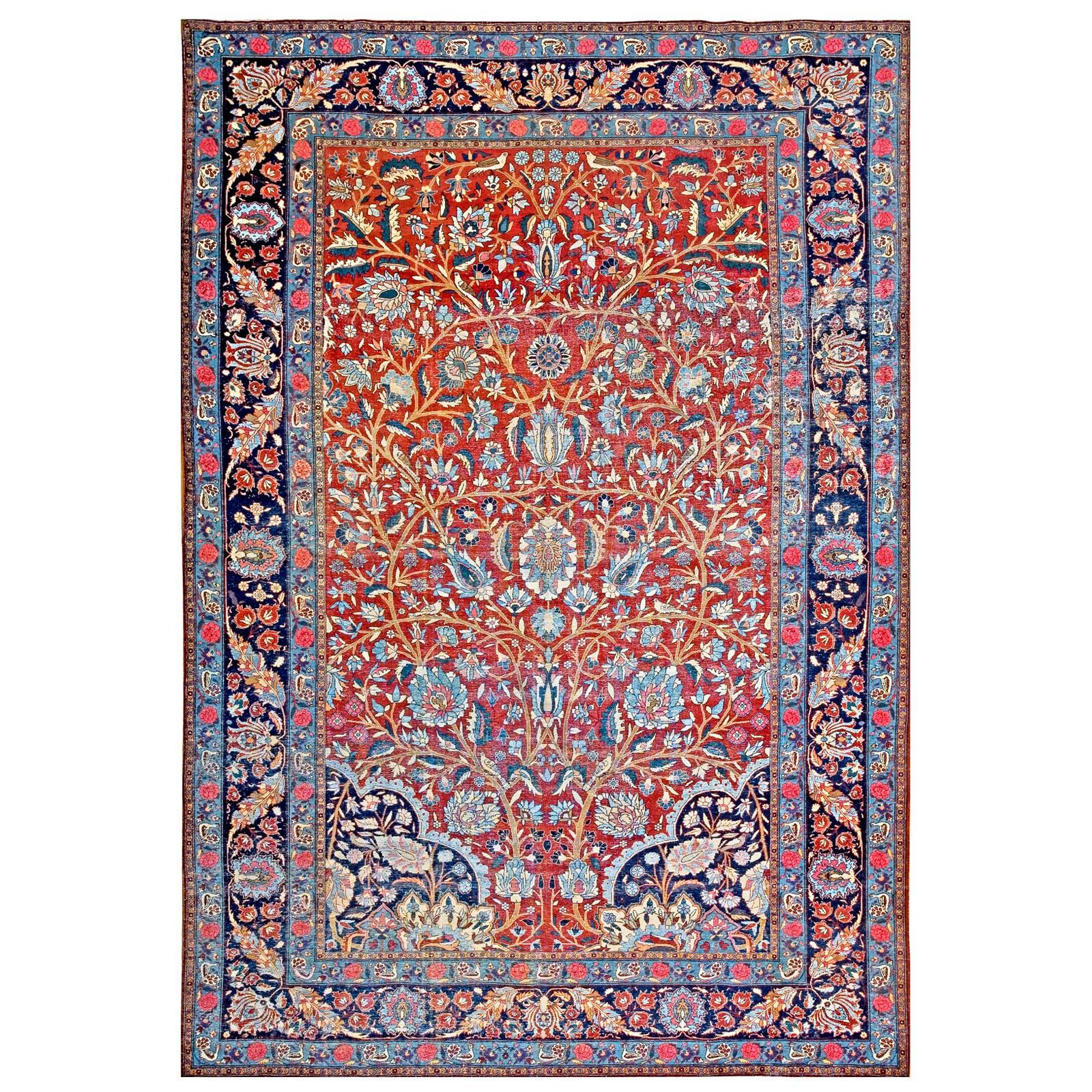 Early 20th Century Persian Tehran Carpet with Silk Highlights (7'x10'-214x305) 