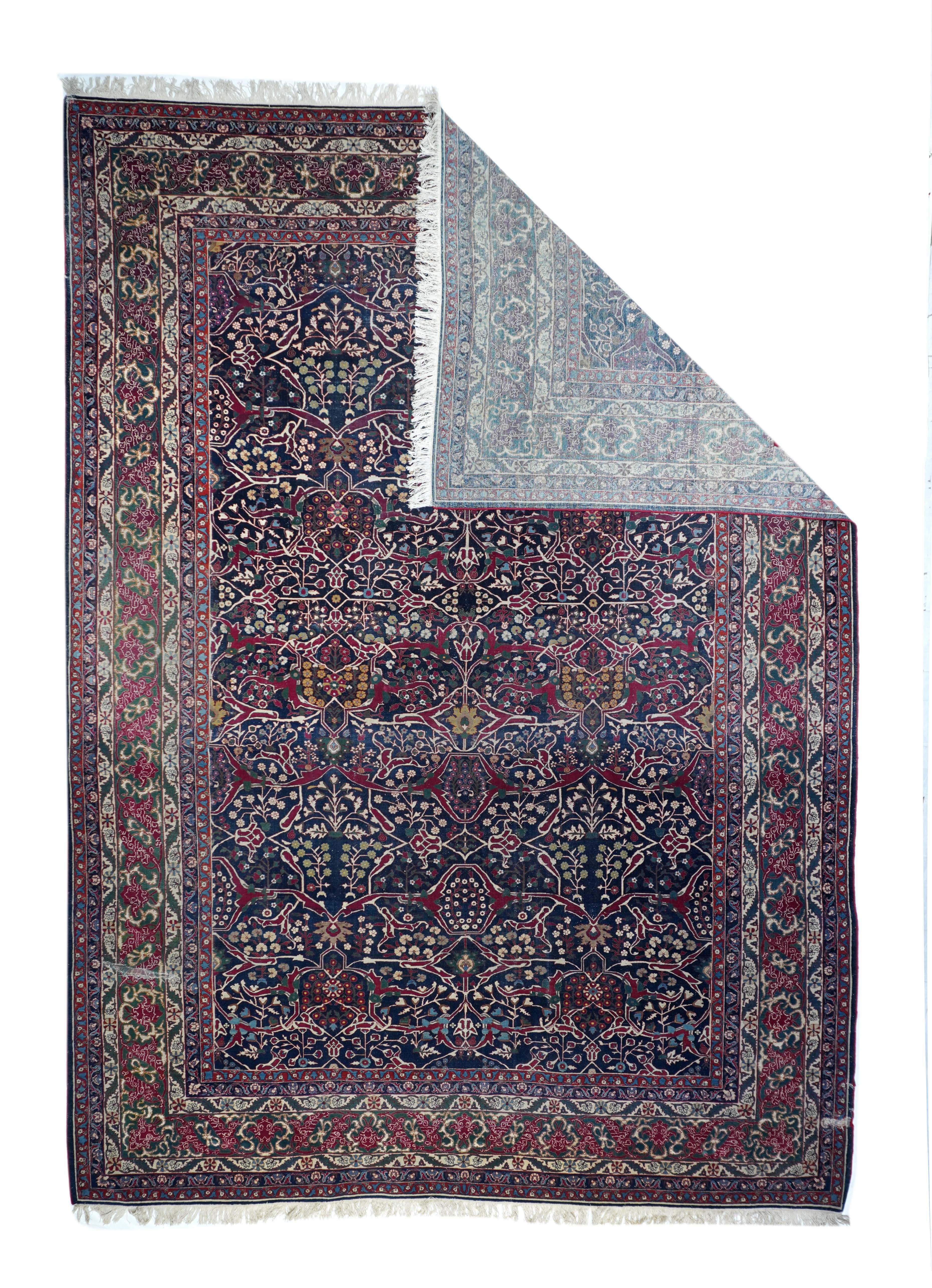 Antique Tehran rug 8'9'' x 12'3''.