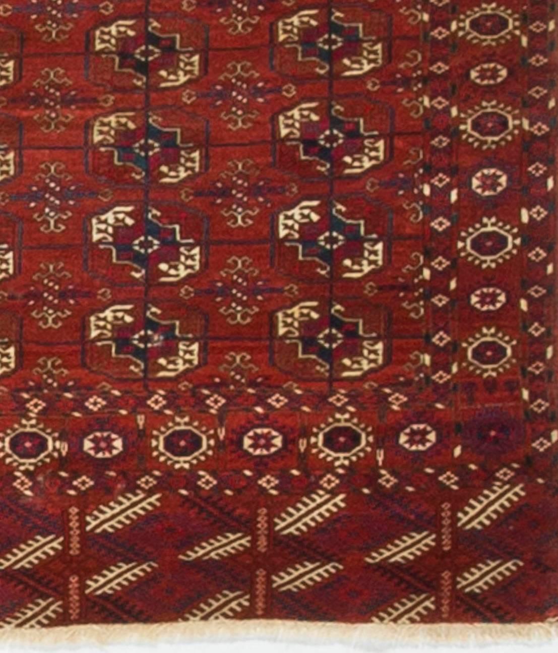 Antiker Tekke-Bokhara-Teppich, um 1890, 3'7 x 4'7. (Afghanisch) im Angebot