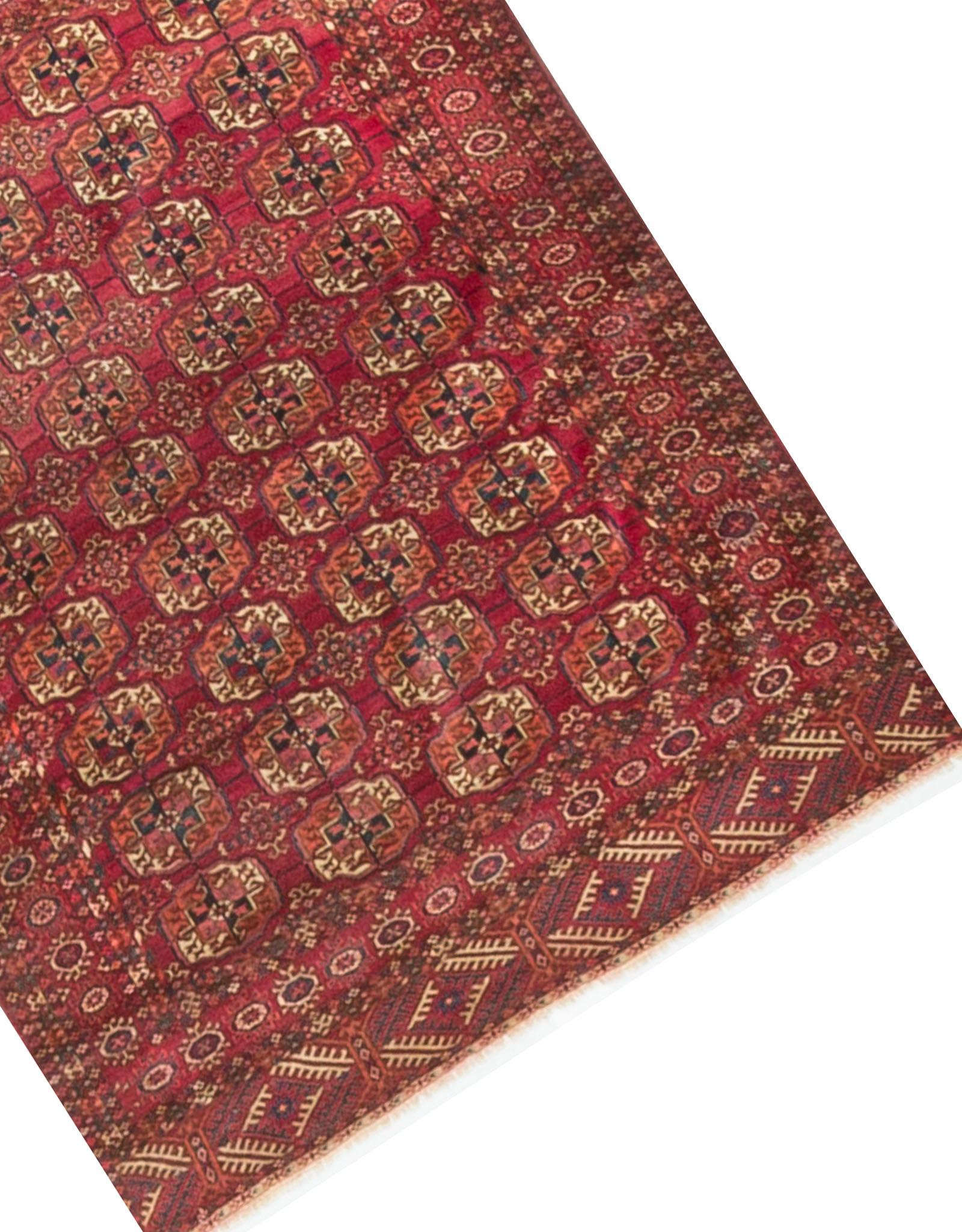 Antiker Tekke Bokhara-Teppich, um 1890  4' x 4'10 (Handgewebt) im Angebot